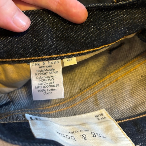 [31] rag & bone Slim 2 Fit Straight Leg Jeans Dark Wash - Picture 6 of 10